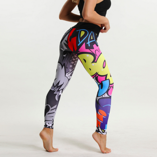 Color Digital Fun Leggings Leggings Green / S