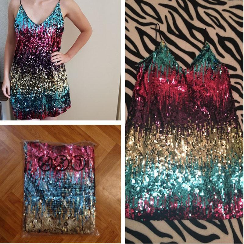 loomrack Cami Multicolor Sequin Party Mini Dress Girl's Dresses