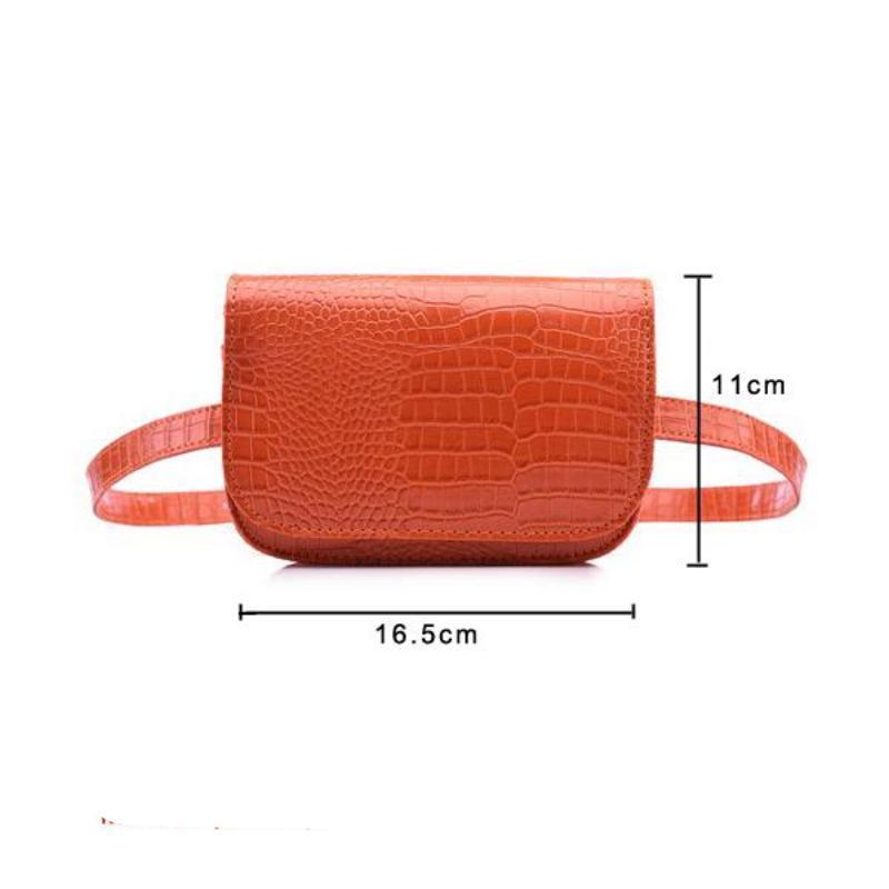 loomrack Vintage Alligator PU Leather Belt Fanny Pack Novelty Bags Orange