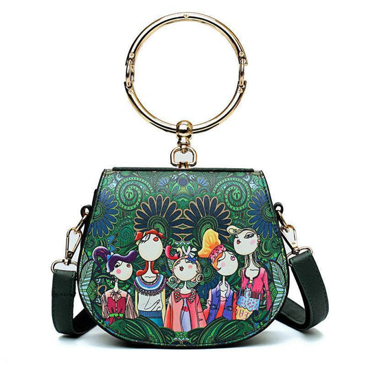 loomrack Vintage Round Handle Bohemian Fashionista Bag Top-Handle Bags