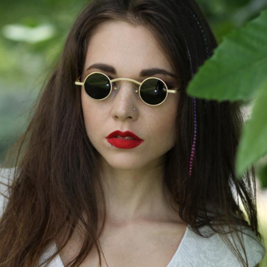 loomrack Vintage Ultra-Micro Round Frame Sunglasses Sunglasses