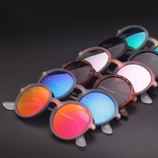 Round Frame Vintage Polarized Sunglasses Sunglasses C01 Black Smoke