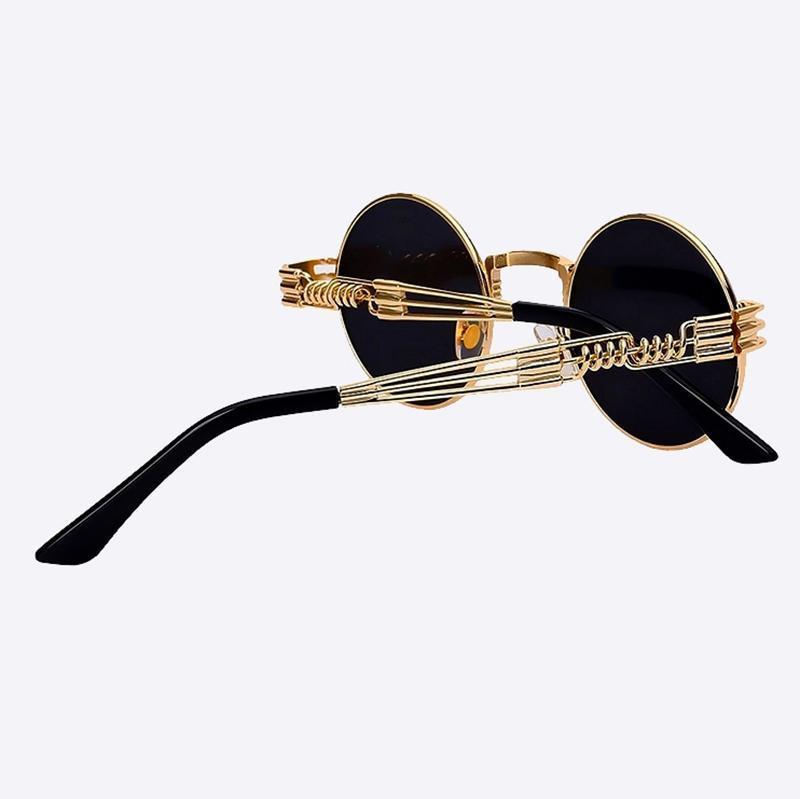 2 Chainz Vintage Sunglasses - Steampunk Round Shades Sunglasses Black