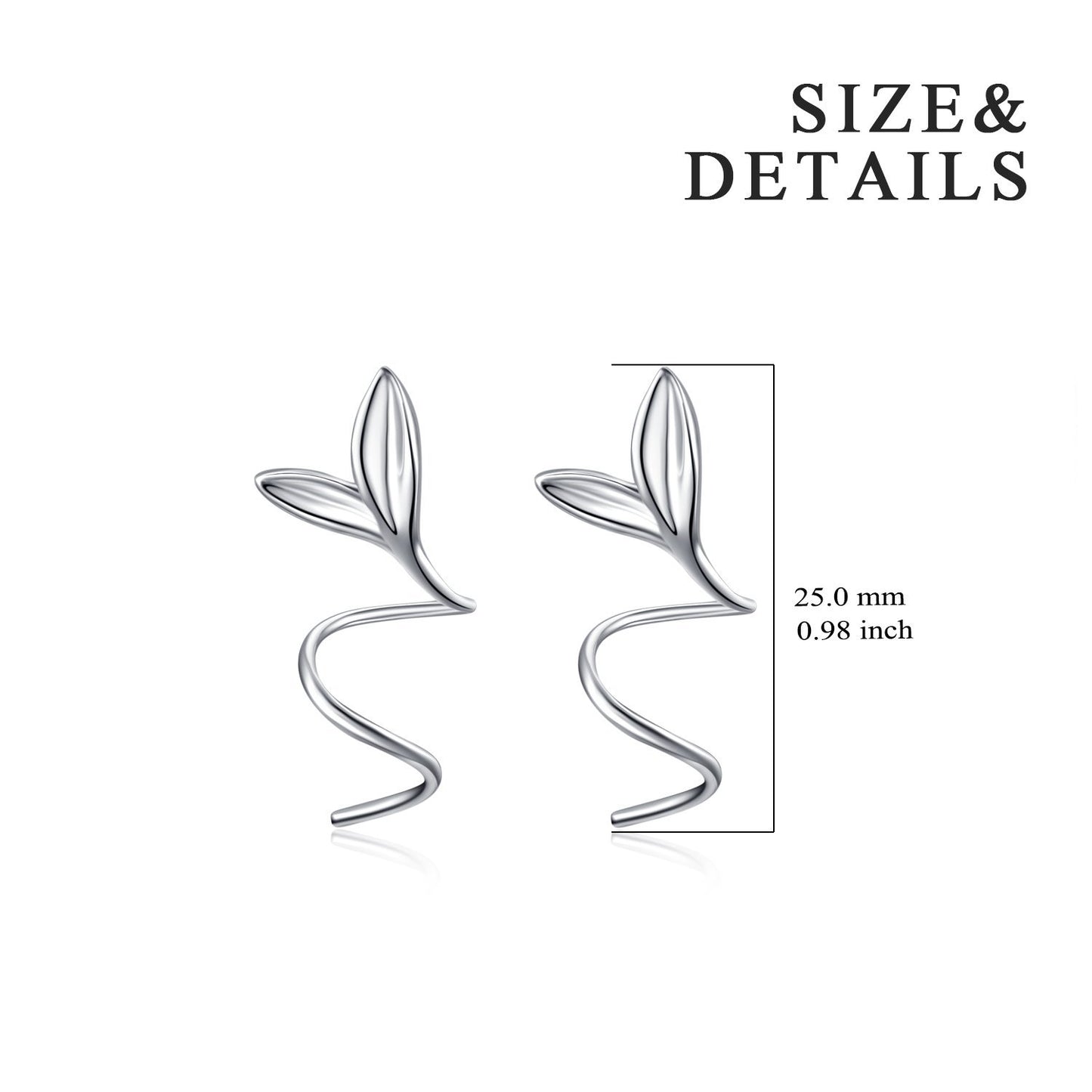 2018 Fashion 925 Sterling Silver Jewelry, Leaf Shape Earrings for Women