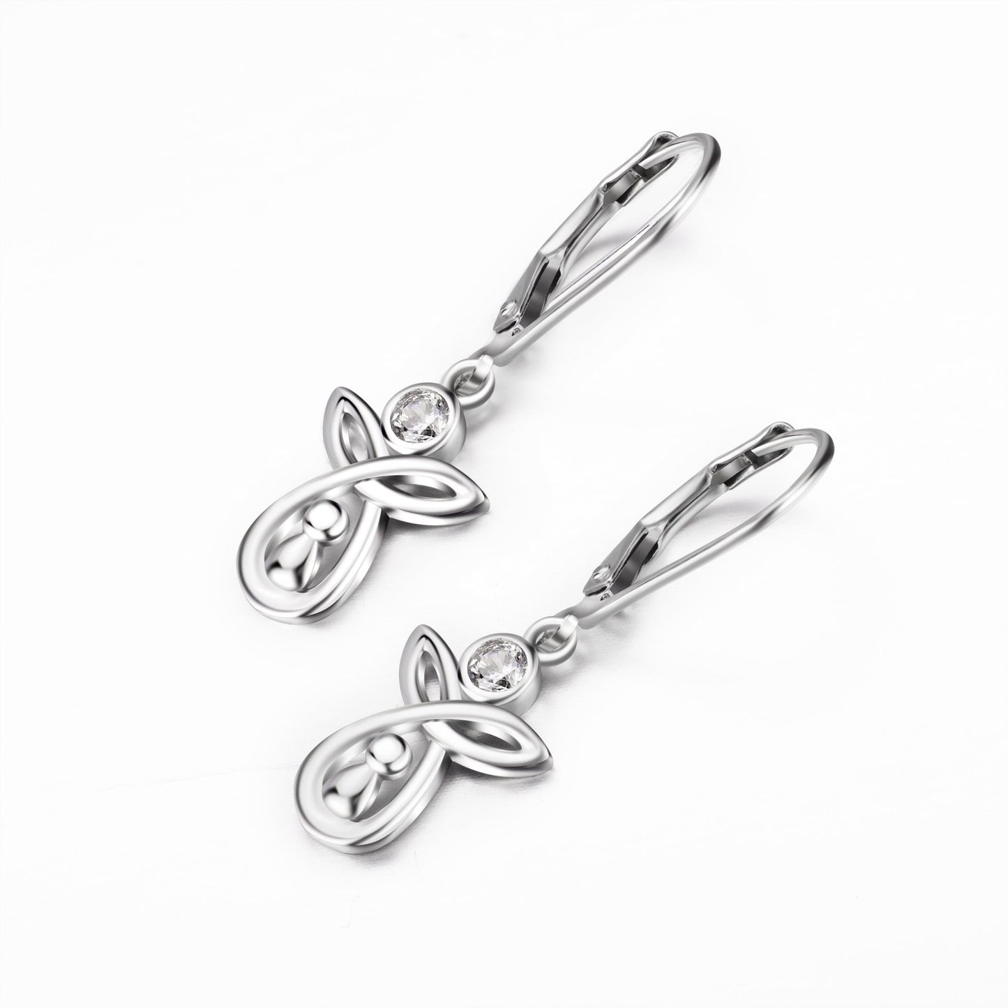 2019 Best Selling Smart Earrings White Gold Plated Earrings With Angel