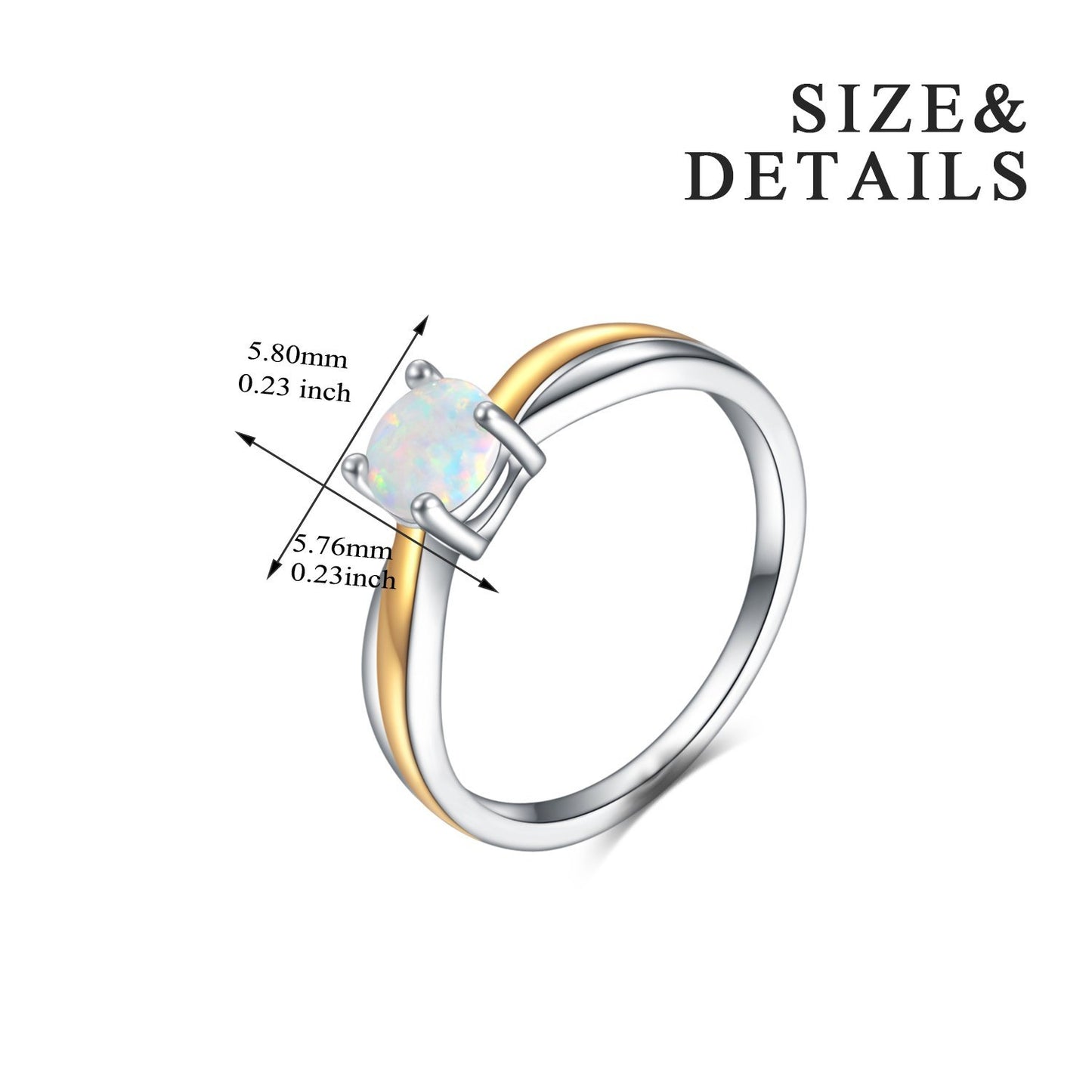 2018 New Arrival White Gold Plated Opal Gemstone Love Eternity Ring