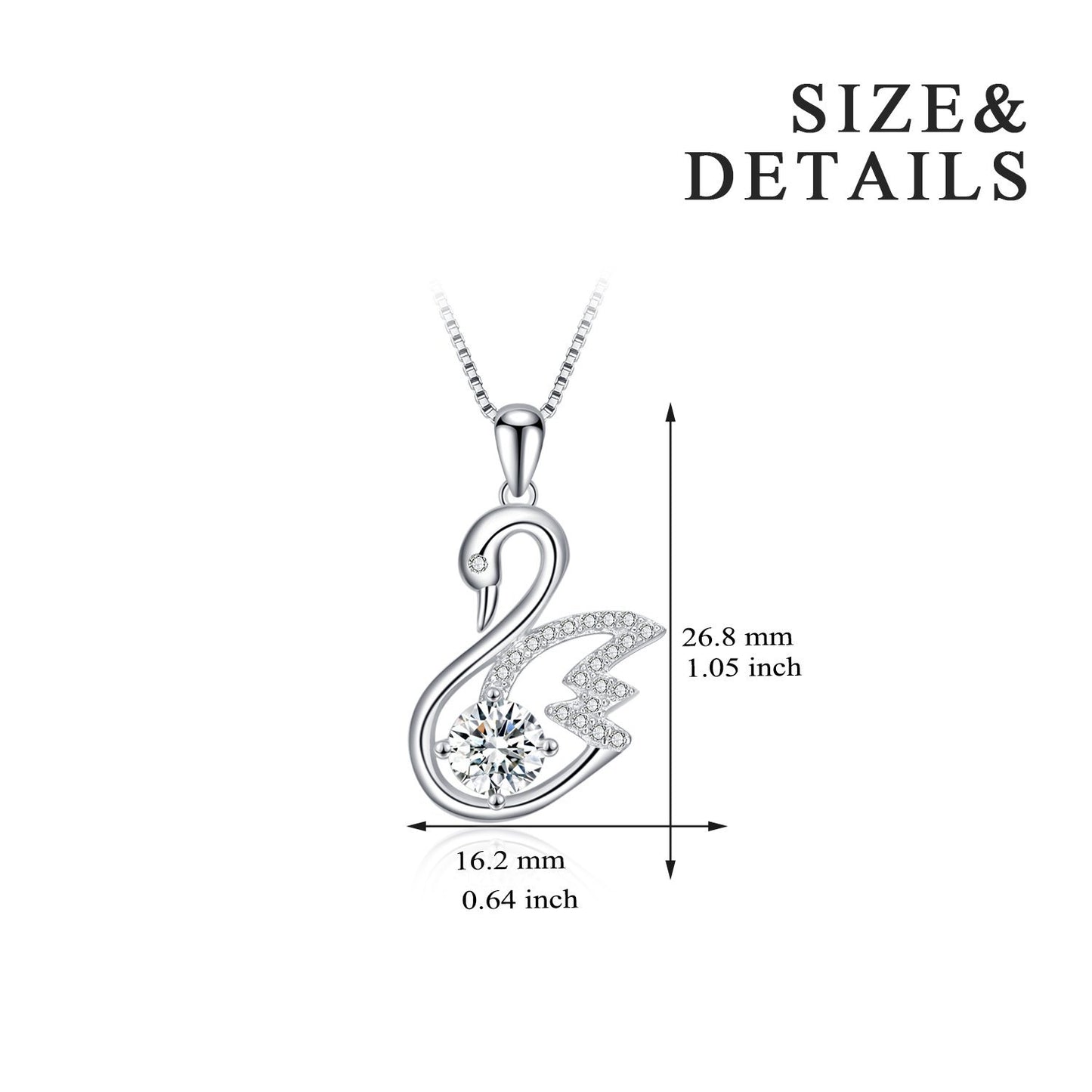 2019 Design Fashion Lovely Crystal Swan Shape Necklace for Women