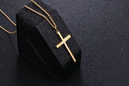 18k Gold Plated 925 Sterling Silver Cross Pendant Necklace With 18inch Cable Chain