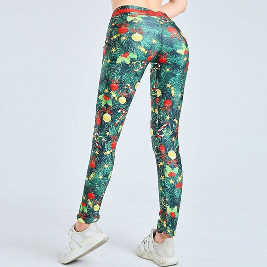 Christmas Leggings High Waist - Ornaments