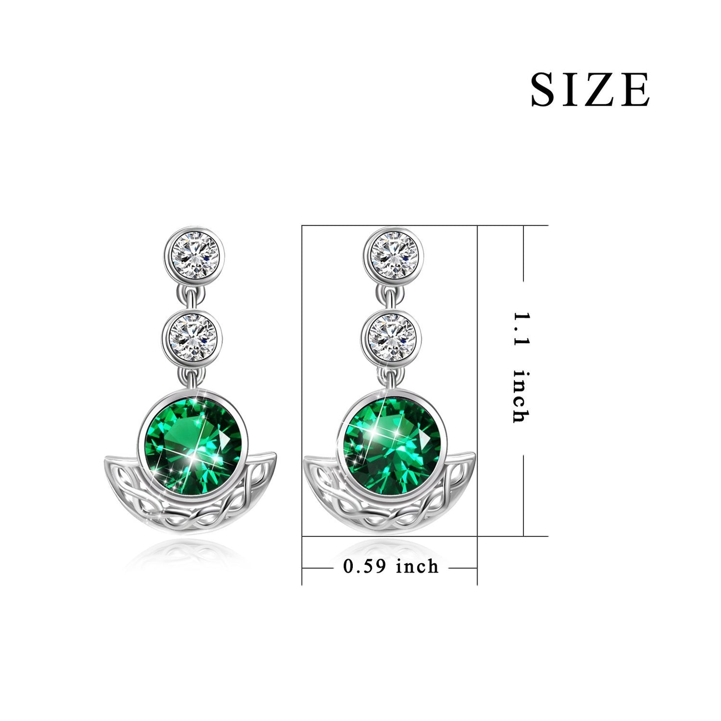 2018 Hot Sale Fashion Cubic Zircon Big Stone Earrings for Women Fashion Party