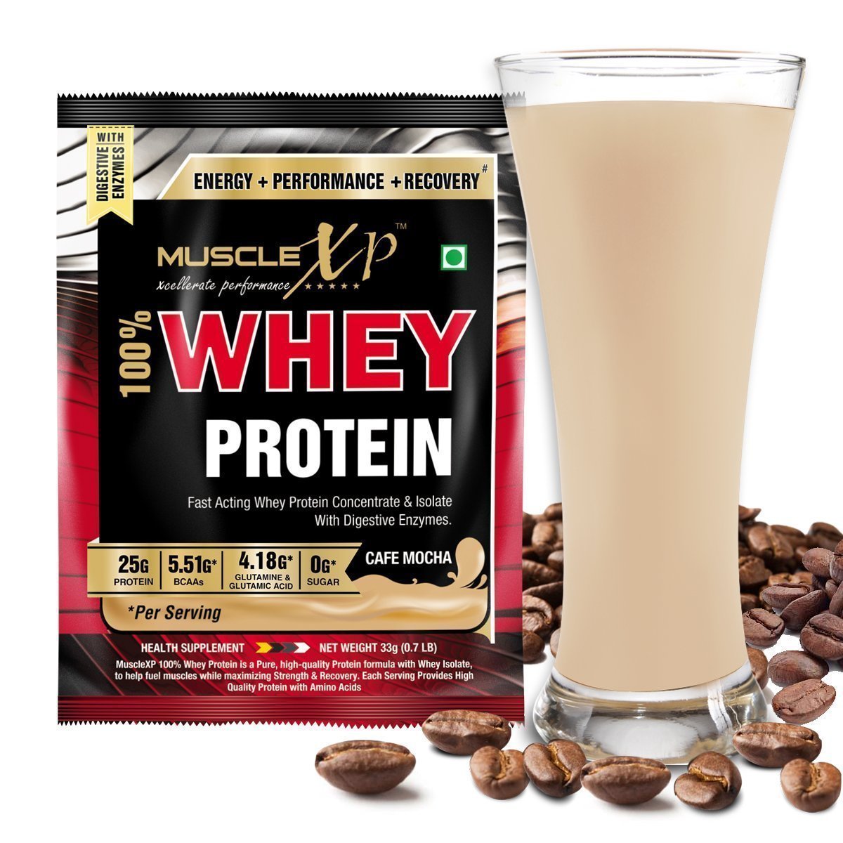 MuscleXP 100% Whey Protein - 2Kg (4.4 lbs), Double Rich Chocolate - The New Whey Standards