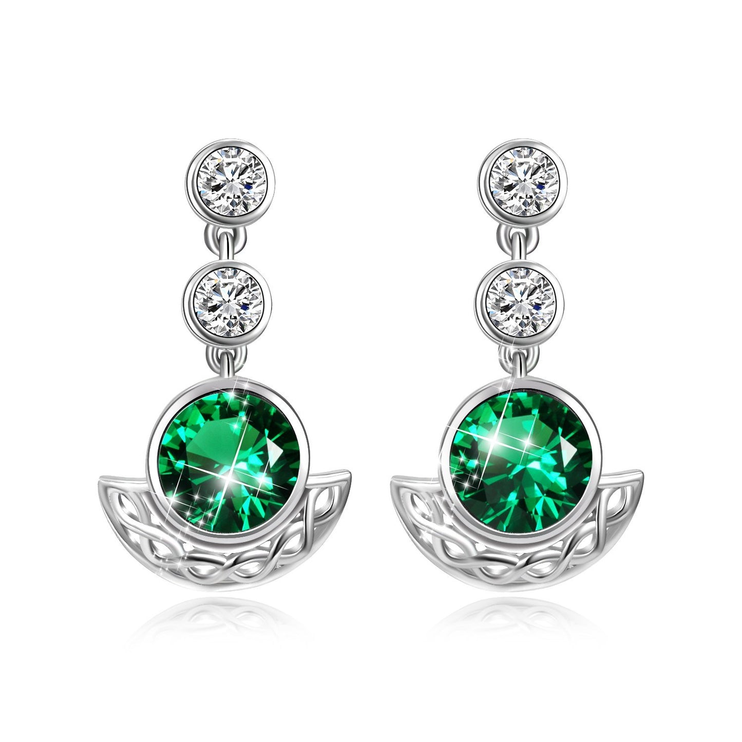 2018 Hot Sale Fashion Cubic Zircon Big Stone Earrings for Women Fashion Party