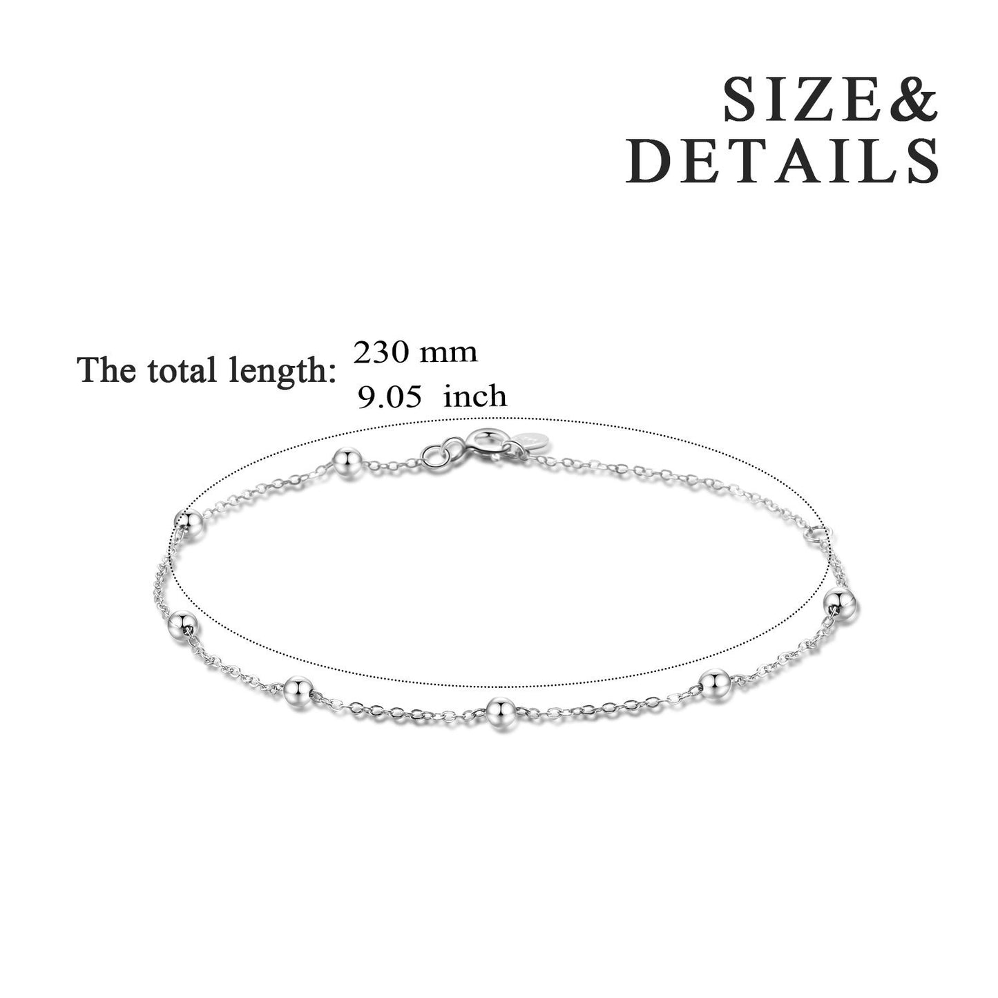 2019 Bead Chain Bracelet Designs Girl Party Jewelry Wear Silver Bracelet