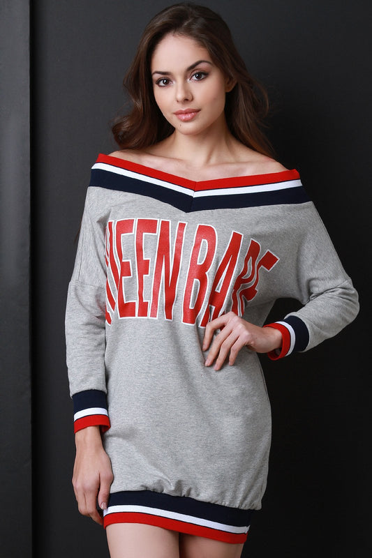 Queen Babe Varsity Sweater Dress