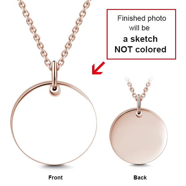 14K Gold Personalized Kids Engraved Photo Necklace Adjustable 16”-20”