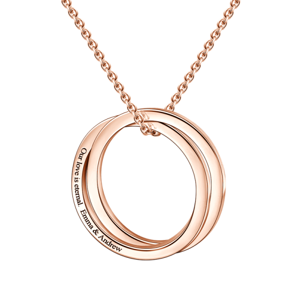 14K Gold-Personalized Engravable Double Loop Necklace Adjustable 16”-20”