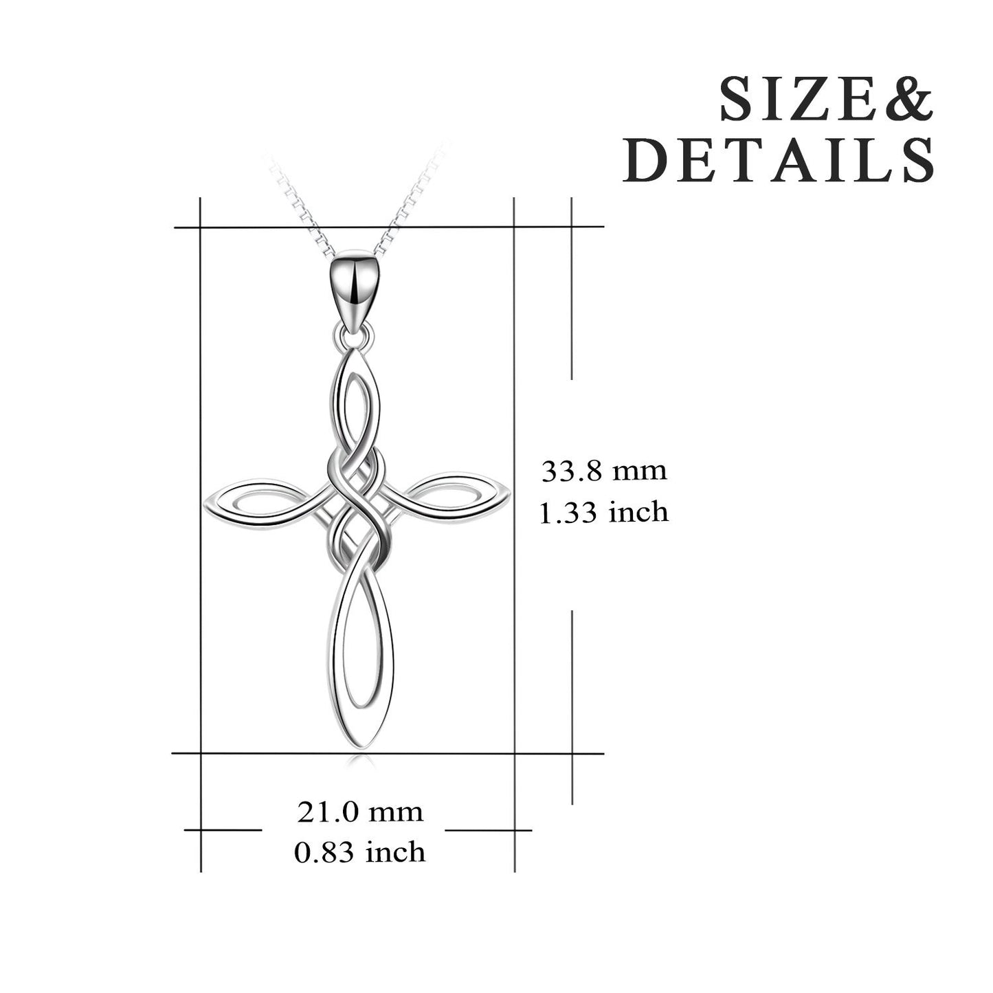 2019 Fashion Jewelry, Rhodium Plating and Chains Cross Necklace Wedding Jewelry