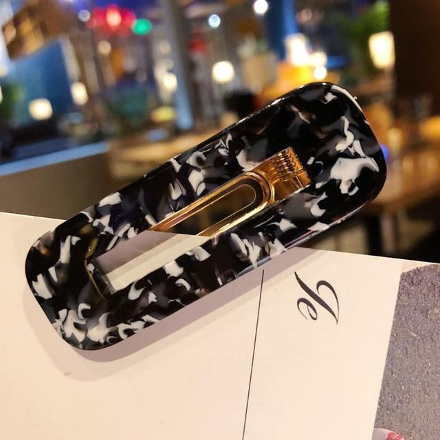 Acrylic Colorful Hair Clip Barrettes Hair Accessories Black white