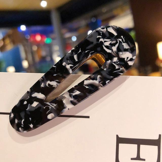 Acrylic Colorful Hair Clip Barrettes Hair Accessories Black white A