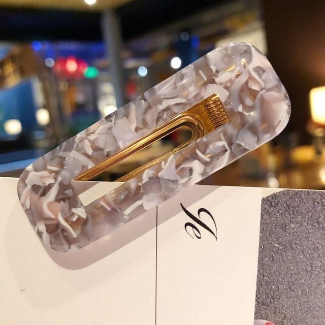 Acrylic Colorful Hair Clip Barrettes Hair Accessories Grey