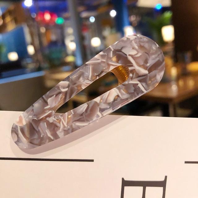 Acrylic Colorful Hair Clip Barrettes Hair Accessories Grey A