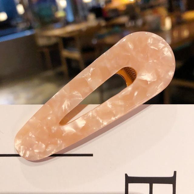 Acrylic Colorful Hair Clip Barrettes Hair Accessories Orange pink A