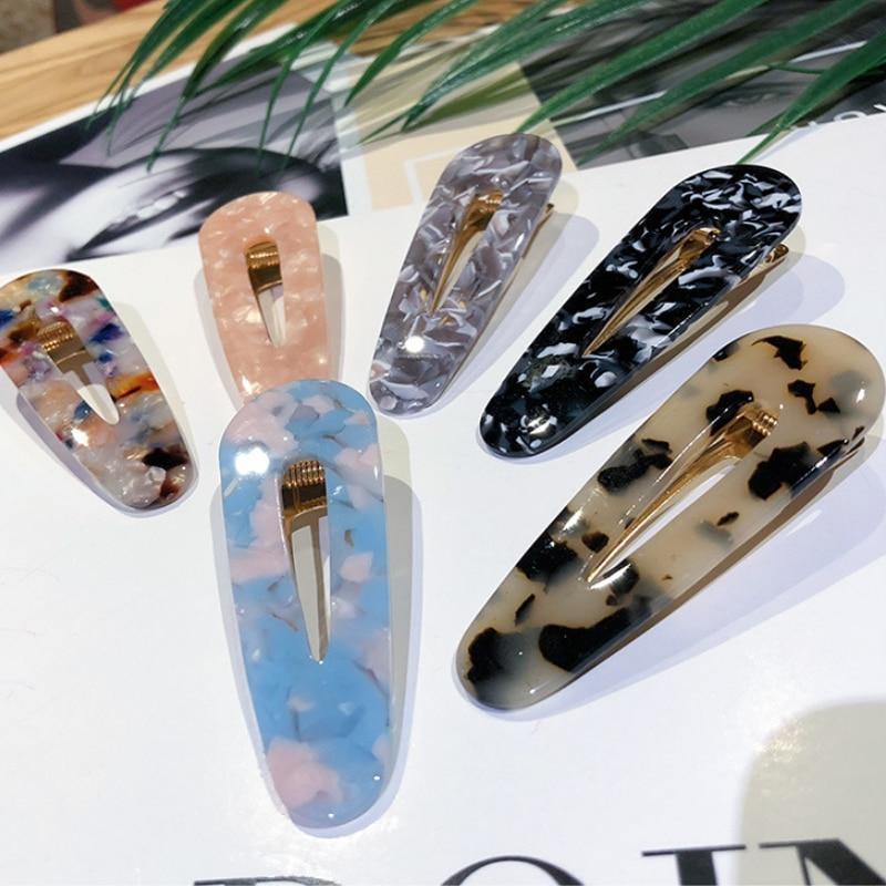 Acrylic Colorful Hair Clip Barrettes Hair Accessories Pink Blue A