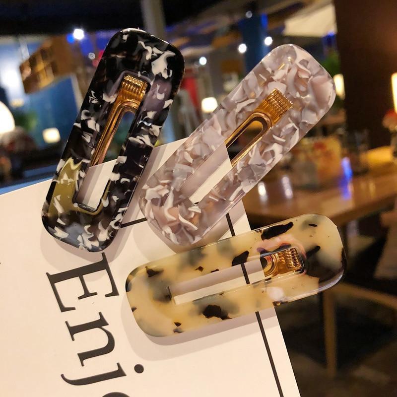 Acrylic Colorful Hair Clip Barrettes Hair Accessories Pink Blue A