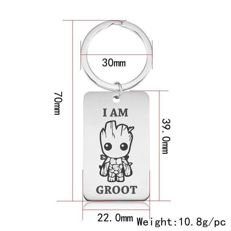 Baby Groot Stainless Steel Keychain Key Chains Style 1 / 70mm long