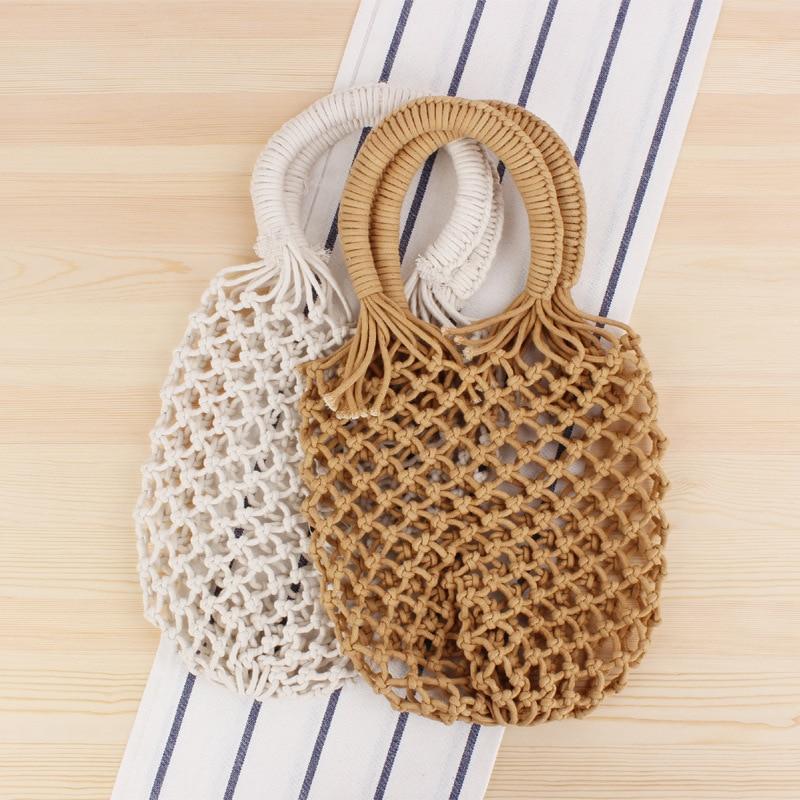 Basket Net Rattan Bag Rattan Bags beige big / with Lining