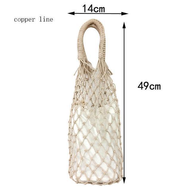 Basket Net Rattan Bag Rattan Bags beige big / with Lining