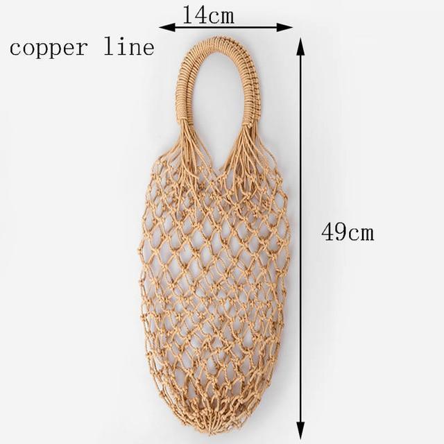 Basket Net Rattan Bag Rattan Bags beige big / with Lining