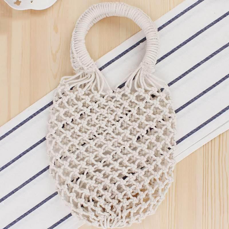 Basket Net Rattan Bag Rattan Bags beige small / with Lining