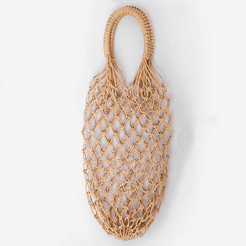 Basket Net Rattan Bag Rattan Bags brown big / with Lining