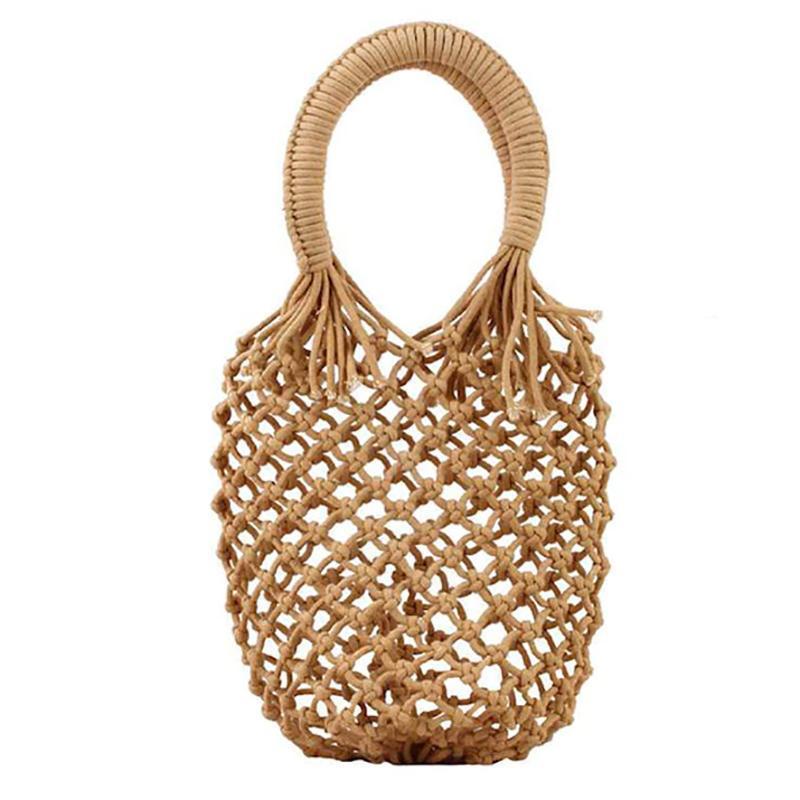 Basket Net Rattan Bag Rattan Bags brown small / with Lining