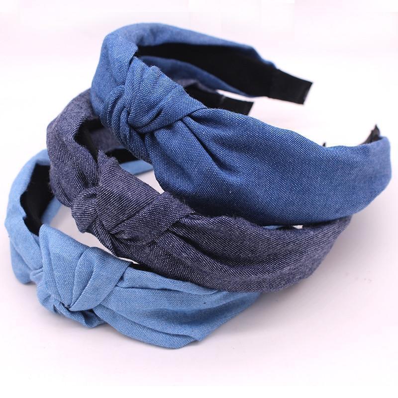 Bohemian Blue Denim Hairbands Hair Accessories Blue