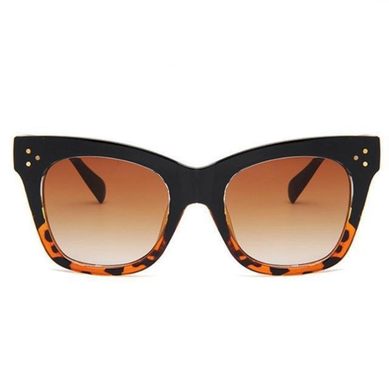 Bold Frame Classic Cat Eye Sunglasses Sunglasses black leopard