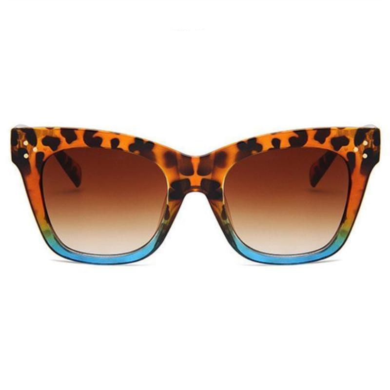 Bold Frame Classic Cat Eye Sunglasses Sunglasses leopard blue