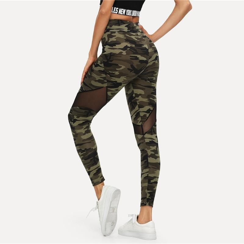 Camo Mesh Leggings Leggings Multi / XS