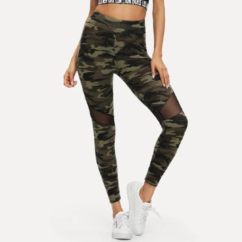 Camo Mesh Leggings Leggings Multi / XS