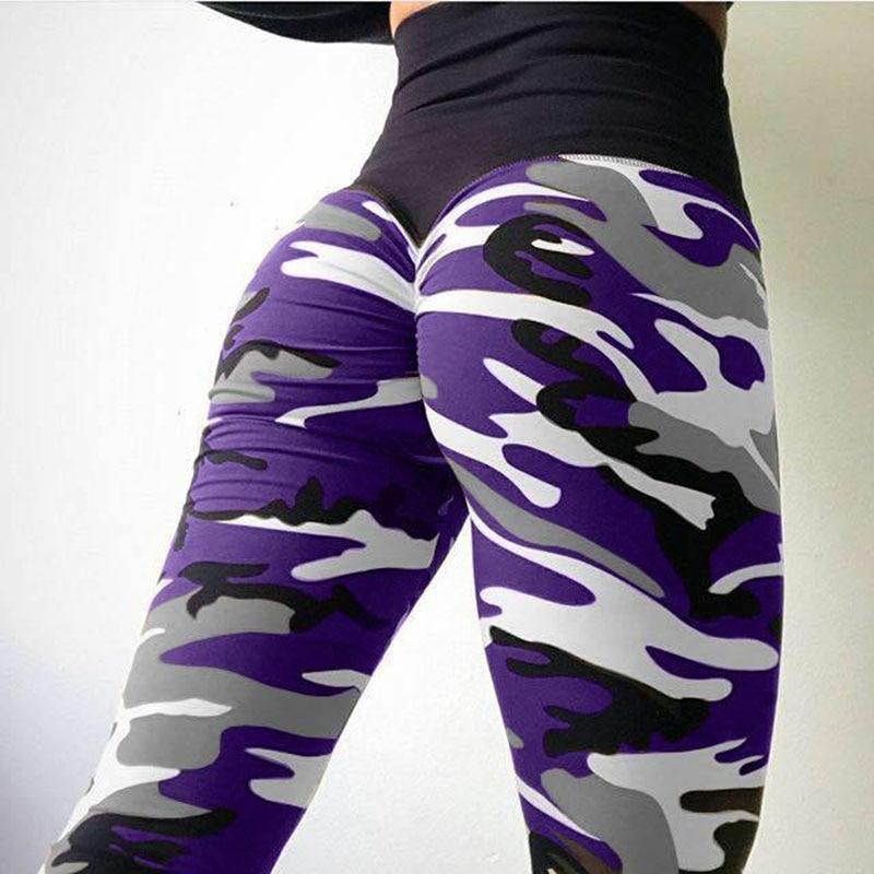 Camo Scrunch Butt Leggings Leggings Gray / XS