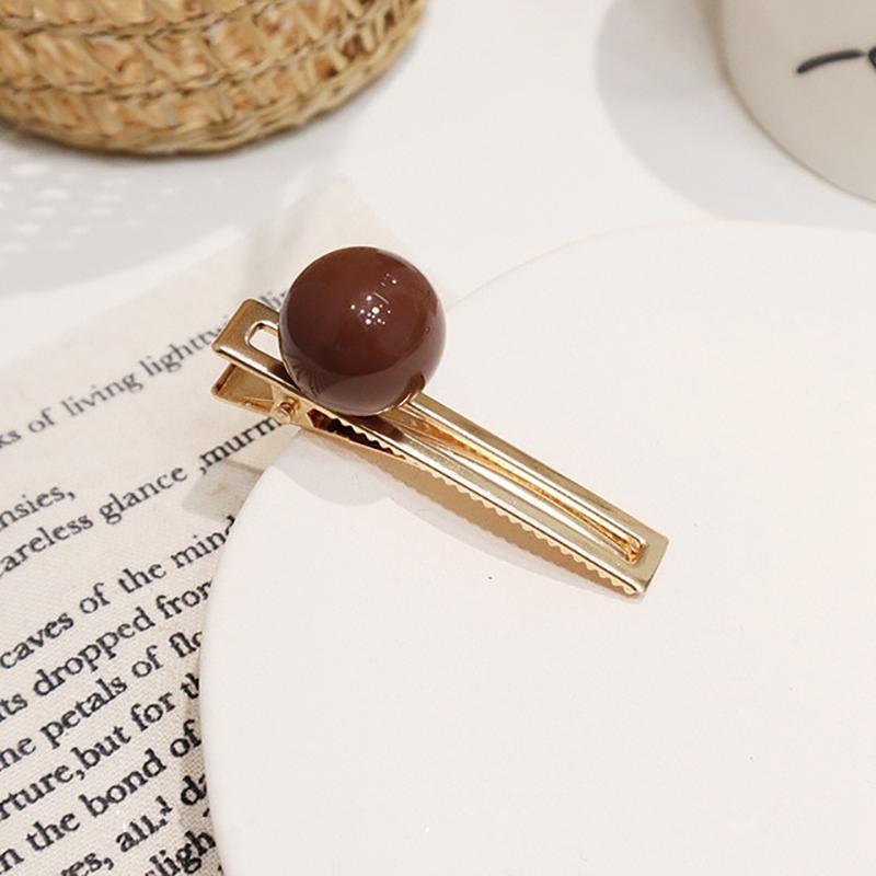 Candy Color Ball Hair Clip Barrettes HairClips coffee