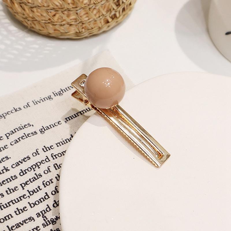 Candy Color Ball Hair Clip Barrettes HairClips khaki