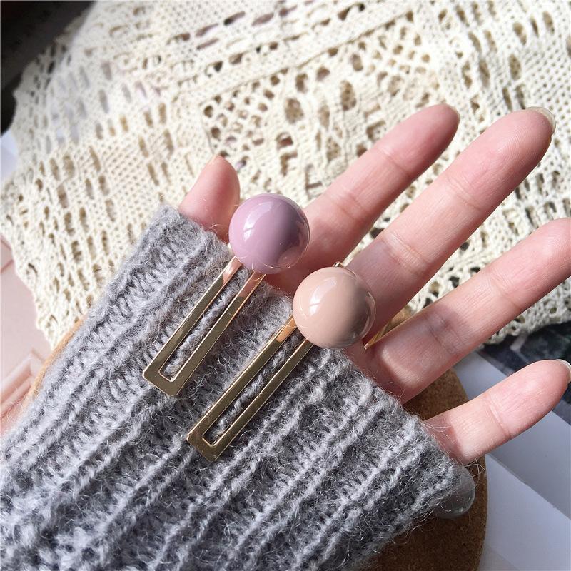 Candy Color Ball Hair Clip Barrettes HairClips pink