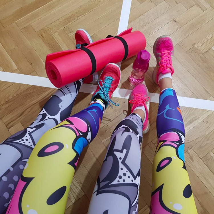 Color Digital Fun Leggings Leggings Green / S