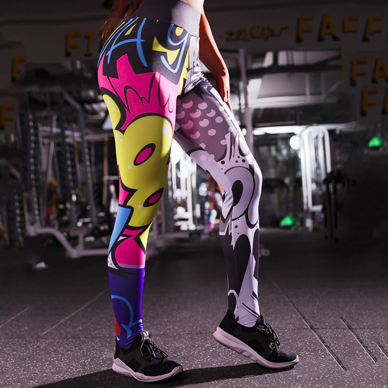 Color Digital Fun Leggings Leggings Green / S