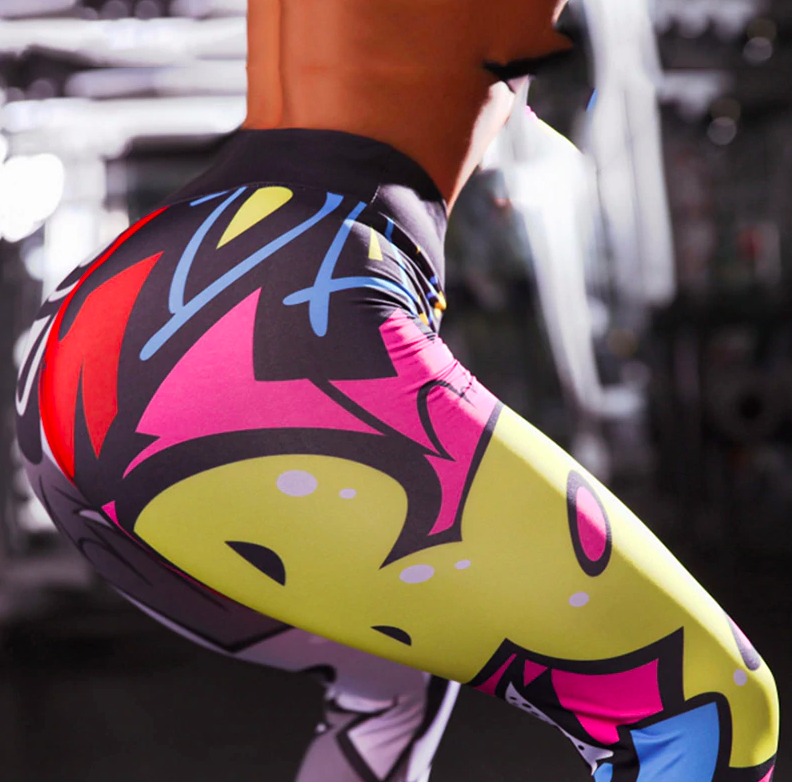 Color Digital Fun Leggings Leggings Green / S