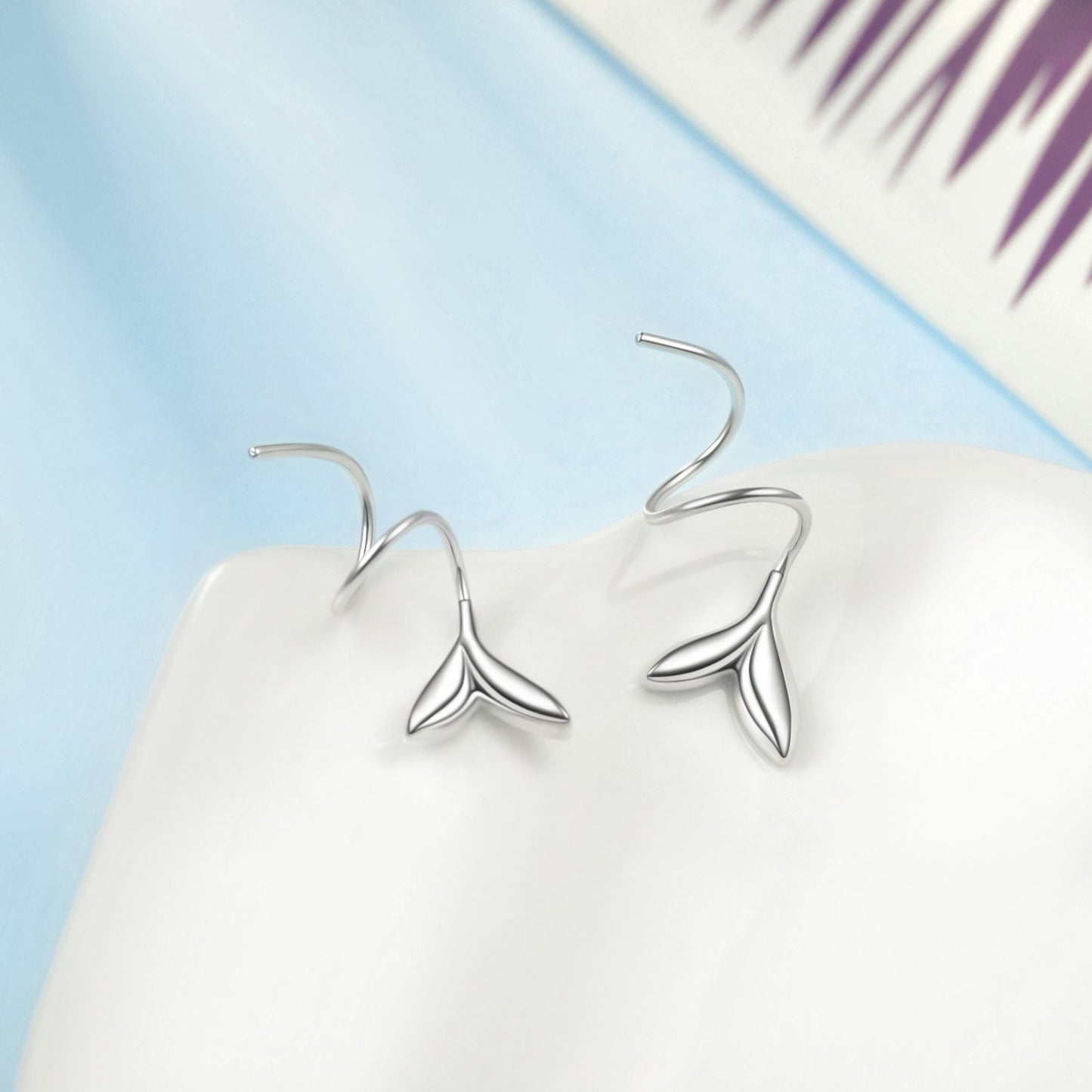 2018 Fashion 925 Sterling Silver Jewelry, Leaf Shape Earrings for Women