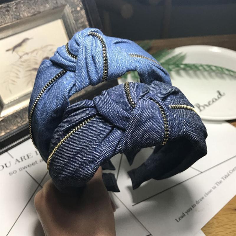 Denim Jeans Bow Knot Hairband Headbands 1