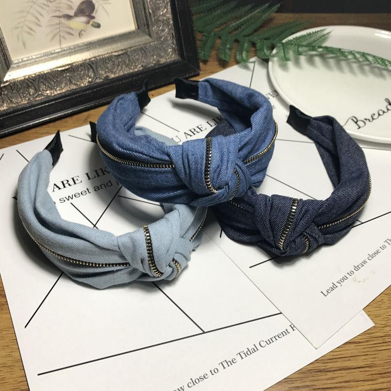 Denim Jeans Bow Knot Hairband Headbands 1